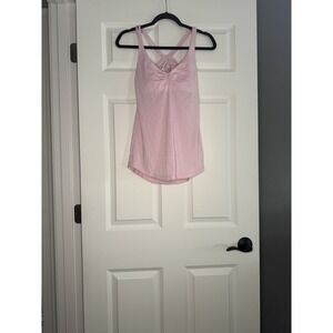 Lululemon Light Pink Knot Your Typical Tank Top Size 6 Built In Bra No Padding